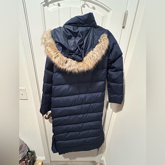 NWOT Lands End long winter down parka puffer coat navy blue XS 2-4 - Picture 8 of 14
